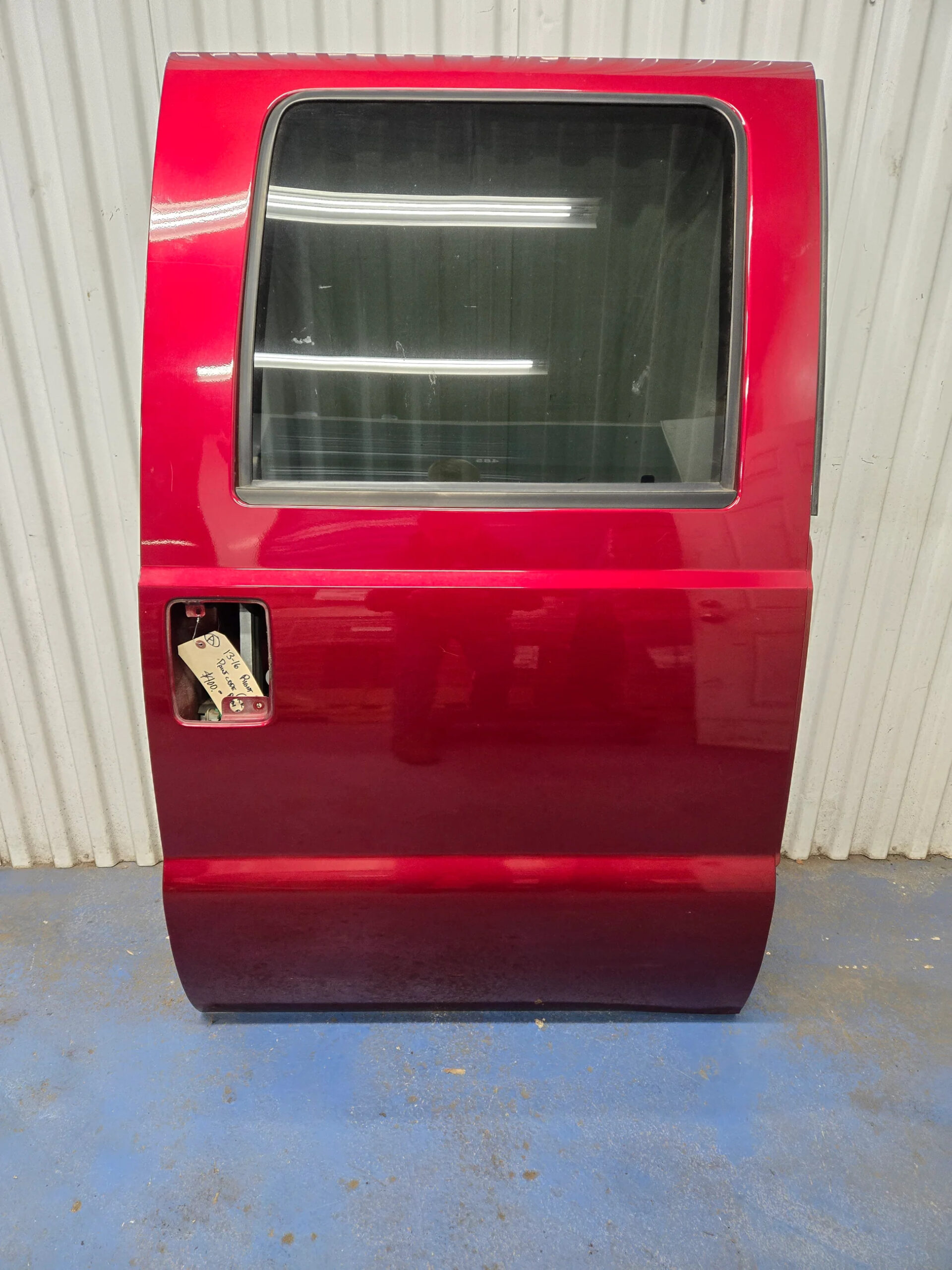 2013-2016 Ford F250 F350 F450 F550 Super Duty Rear Right Crew Cab Passenger Door w/ Power Window, Ruby Red Paint Code (RR)