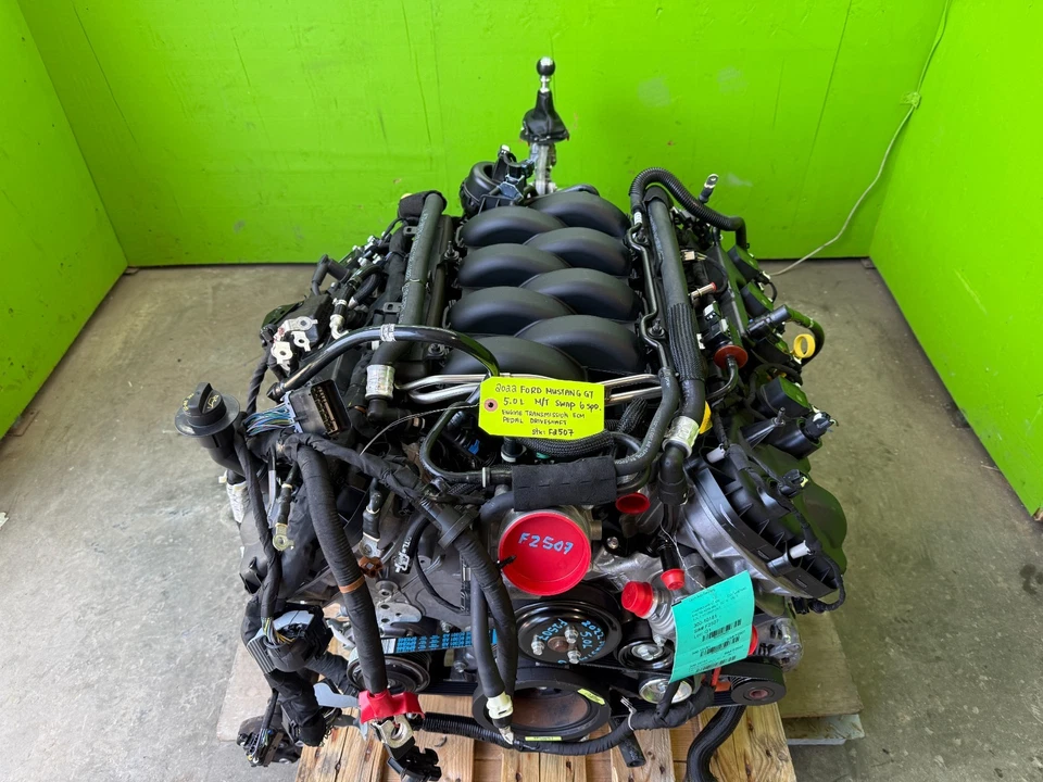 Second image of 2018–2022 Ford Mustang GT 5.0L Coyote Engine & TR-3160 6-Speed Manual Transmission Swap | 14K Miles | OEM