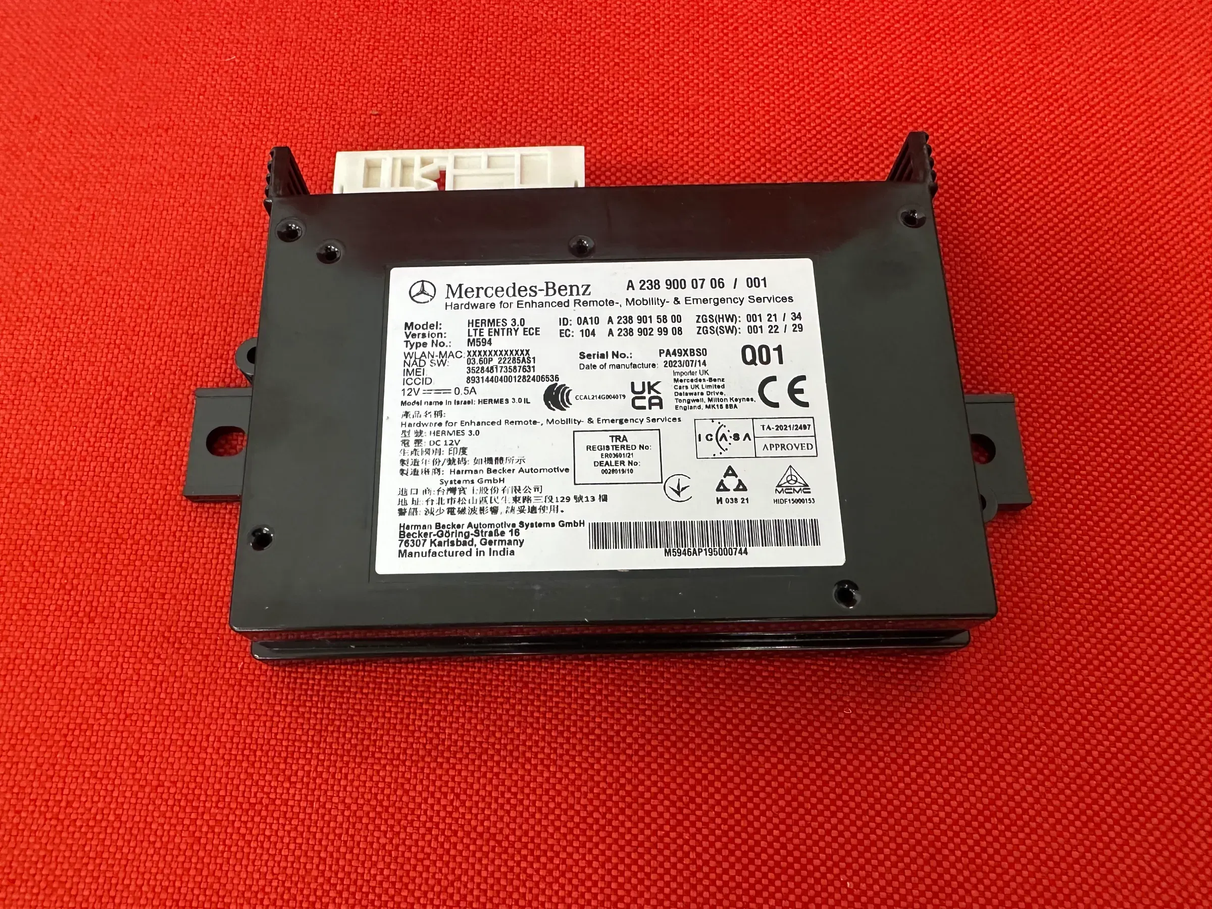 Genuine Mercedes-Benz Sprinter Control Unit Wi-Fi Communication Module A2389000706 NEW